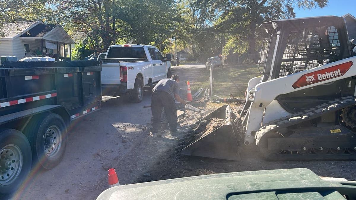 Finished Concrete Demolition job in Charlotte, North Carolina by Local Concrete Contractor — clean control-joint pattern, smooth troweled surface, full property protection during pour.
